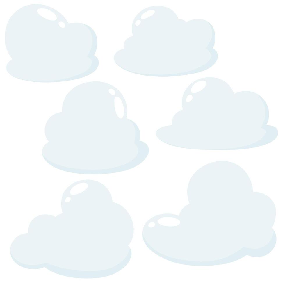 Cartoon clouds in flat style. vector
