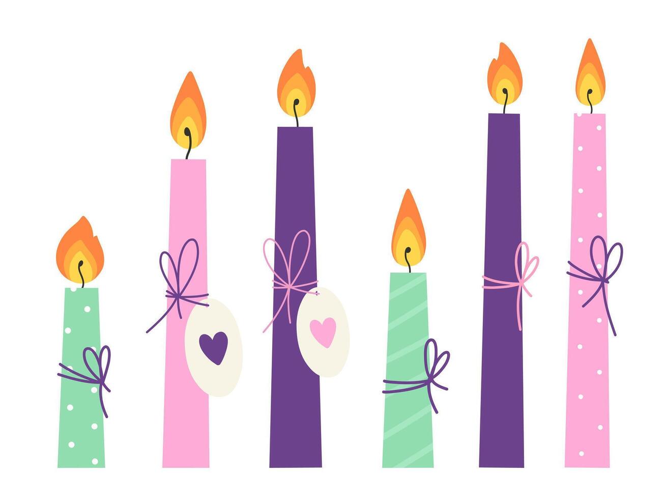 Festive candles for decoration or celebration. vector