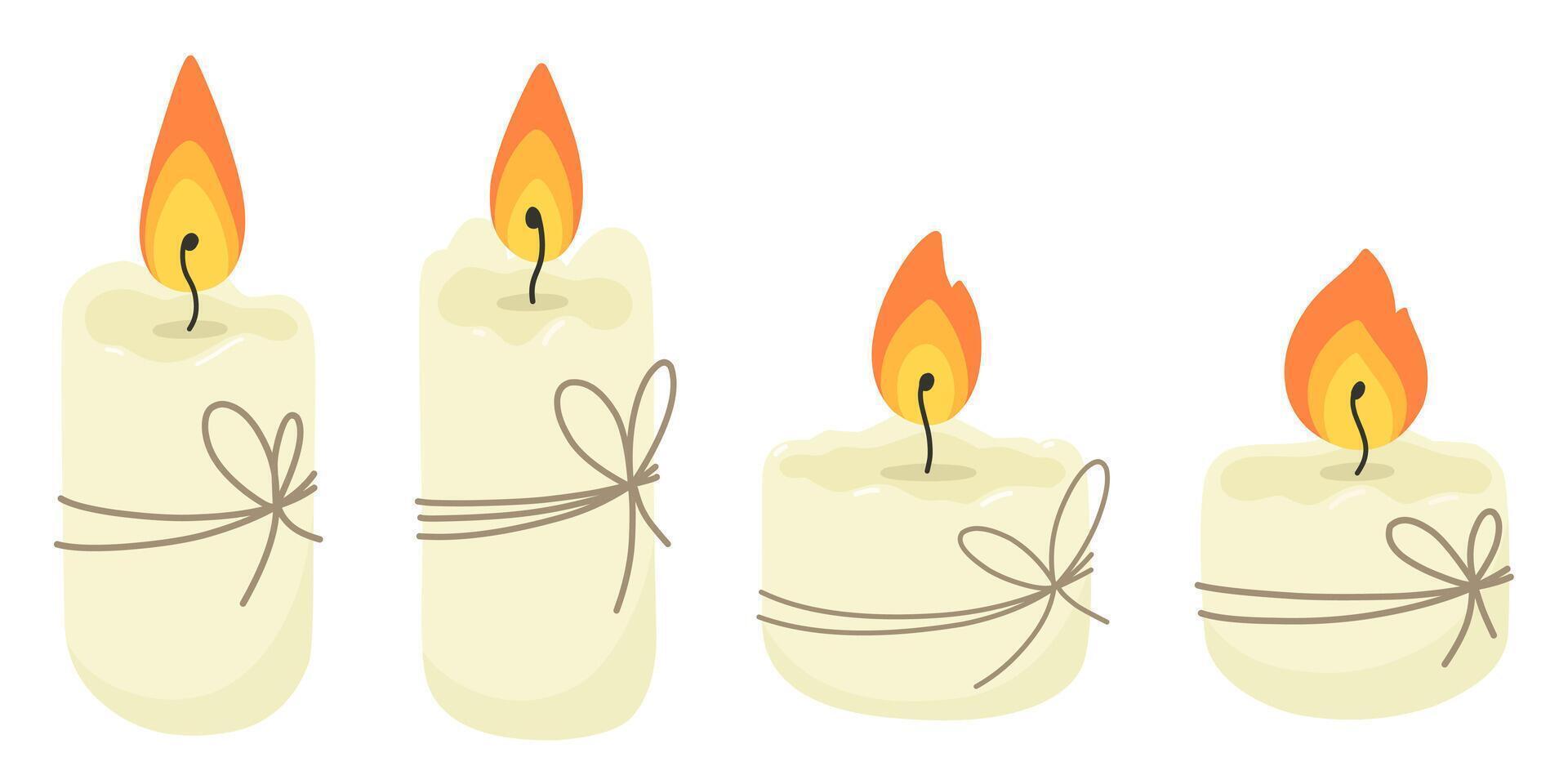 Wax candles . vector
