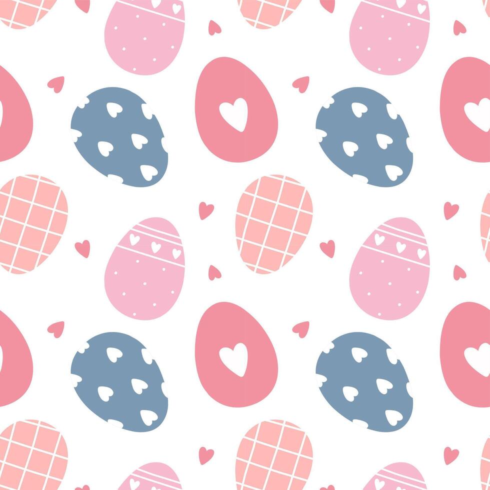 Seamless pattern with Easter eggs, Happy Easter. vector