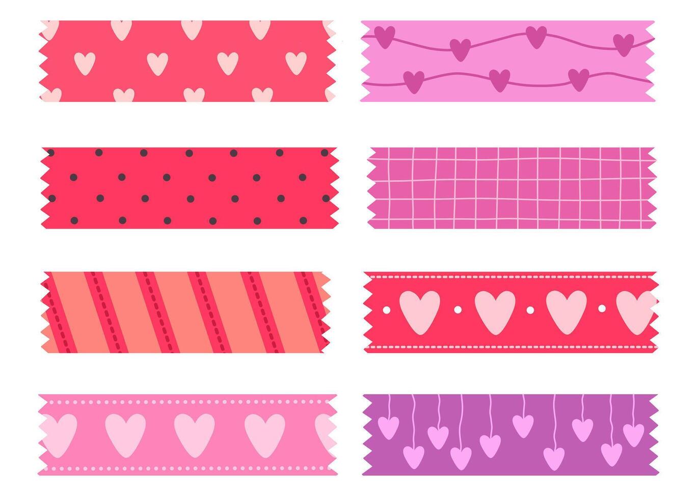 Collection of cute washi tape. vector
