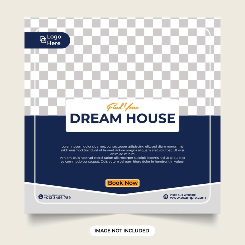 Elegant home selling business template. Minimalist real estate business promotion web banner. modern Home for selling social media post. Real estate house property facebook and Instagram post. vector