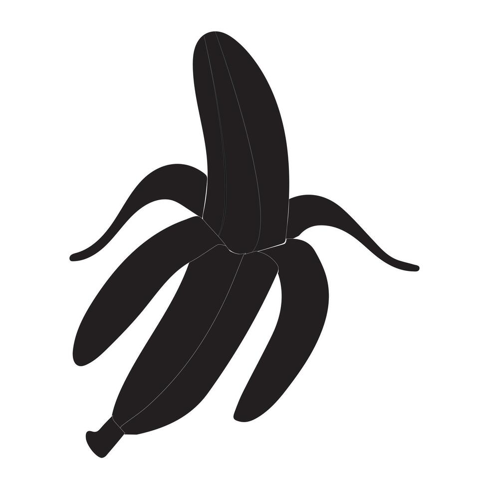 Banana black outline and silhouette icon design illustration vector