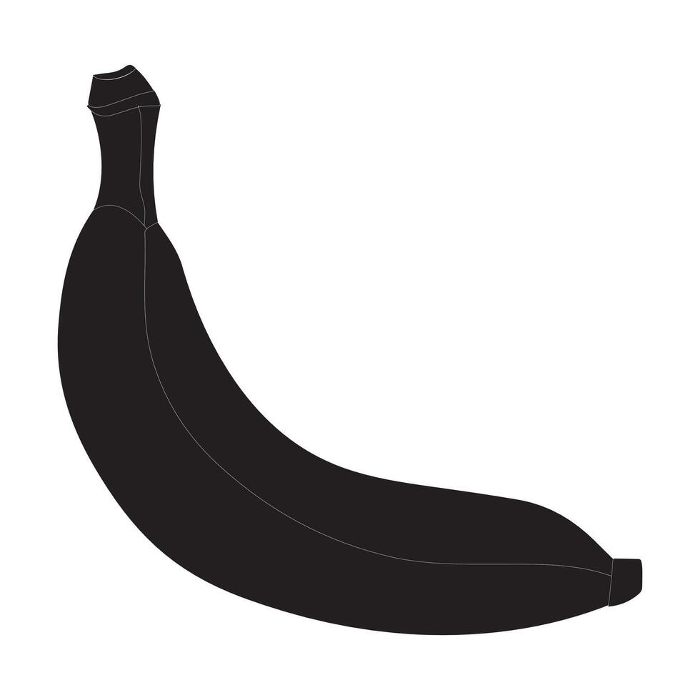 Banana black outline and silhouette icon design illustration vector