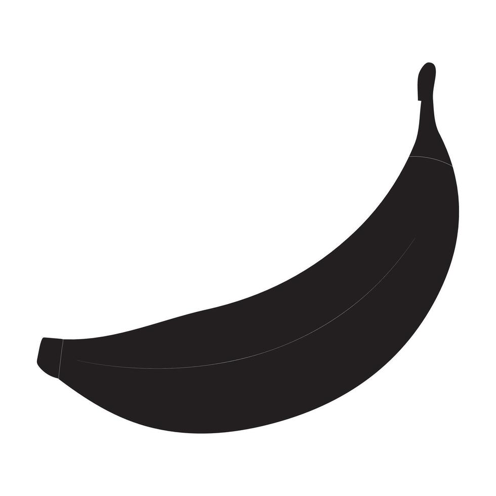 Banana black outline and silhouette icon design illustration vector