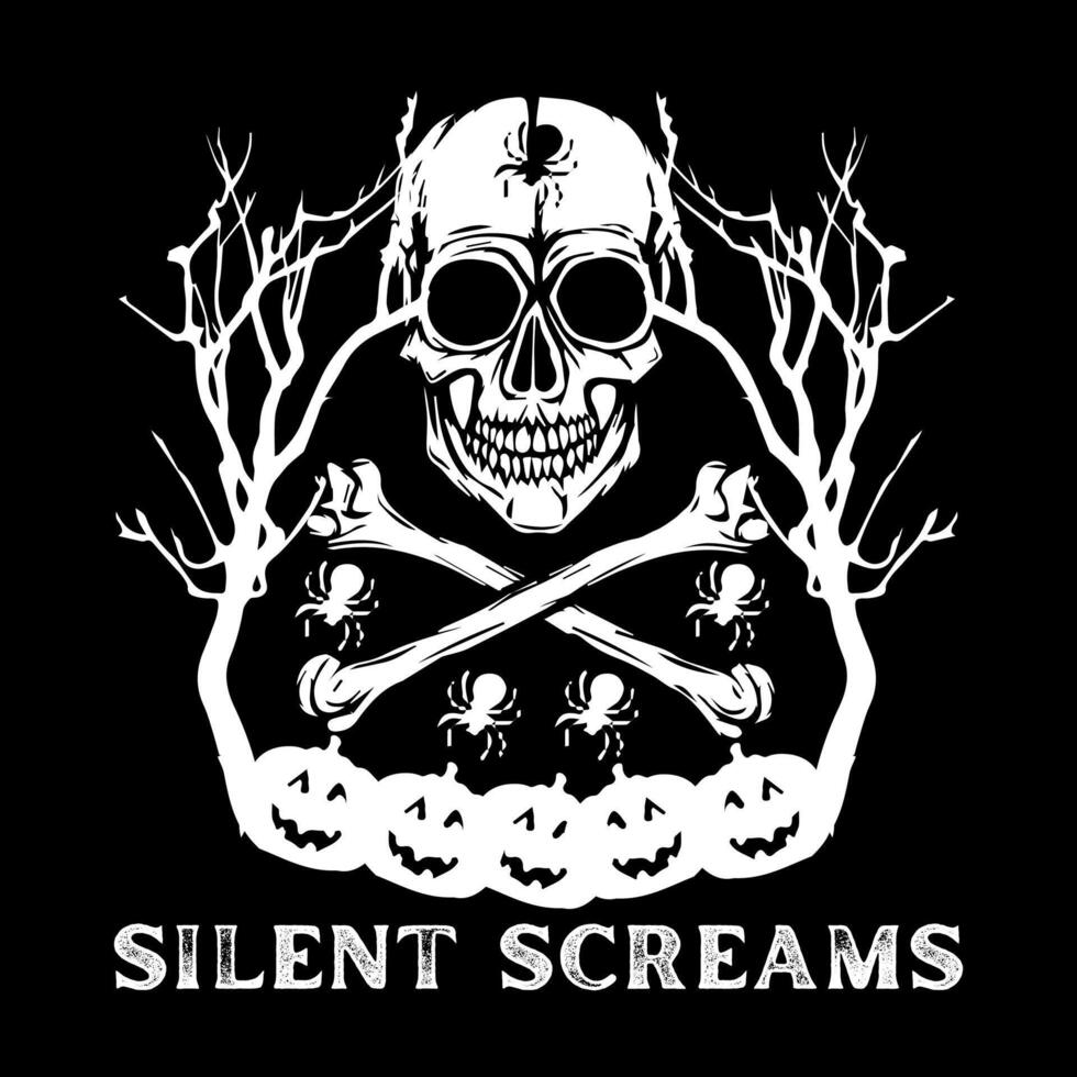 silent screams funny design vector