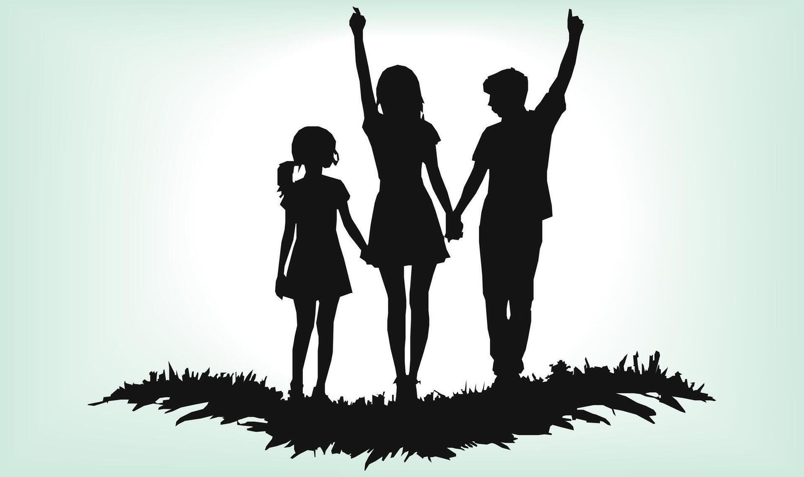 Happy friendship day silhouettes image. vector