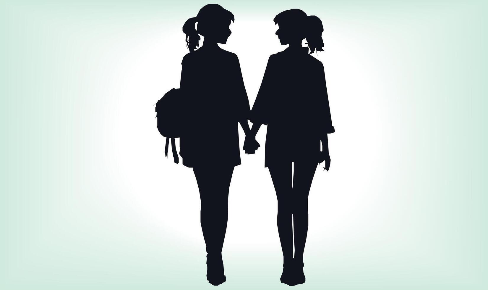 Happy friendship day silhouettes image. vector