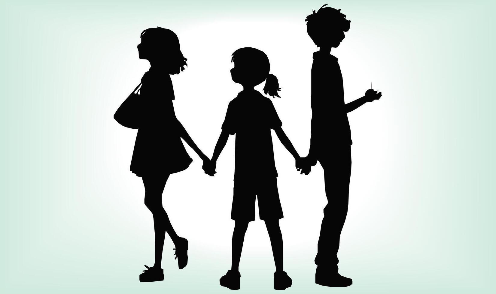 Happy friendship day silhouettes image. vector