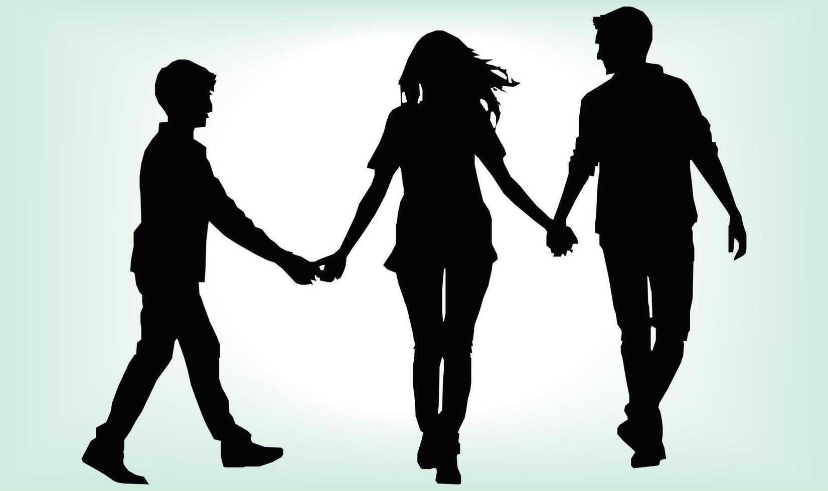 Happy friendship day silhouettes image. vector