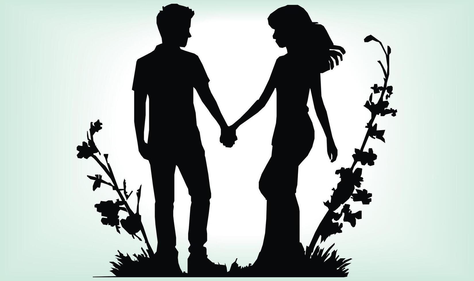 Happy friendship day silhouettes image. vector