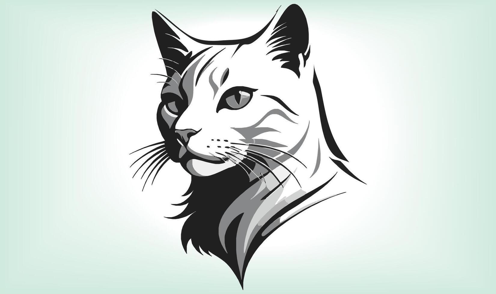 Cat Silhouette International Cat Day. vector