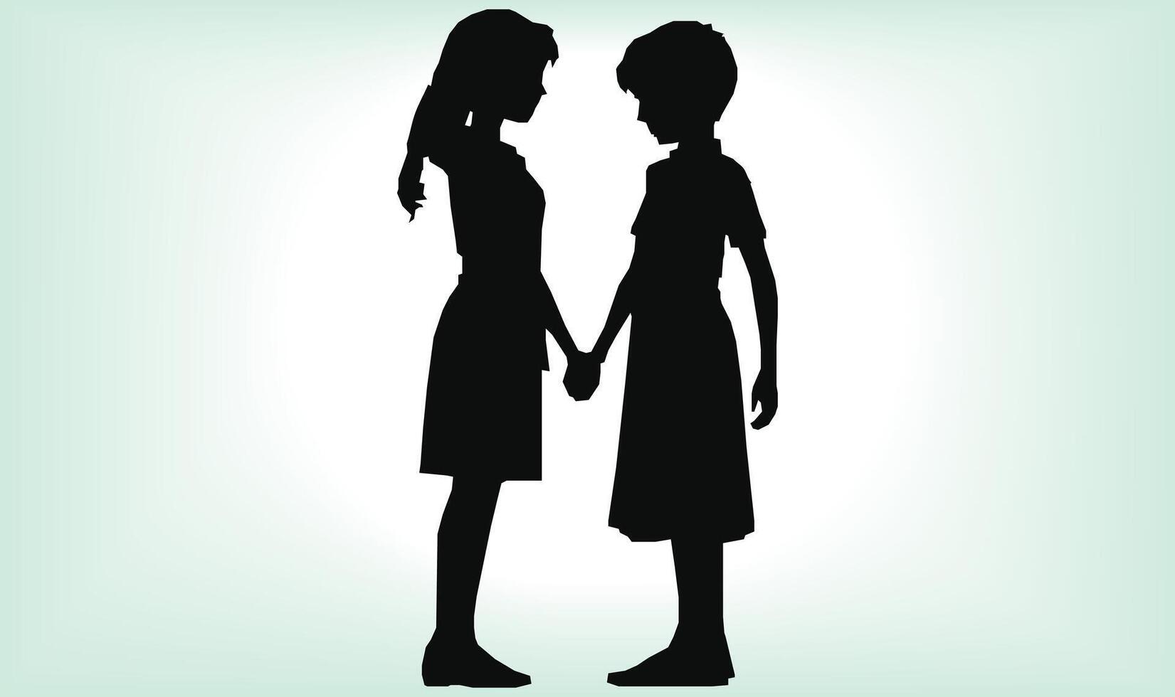 Happy friendship day silhouettes image. vector