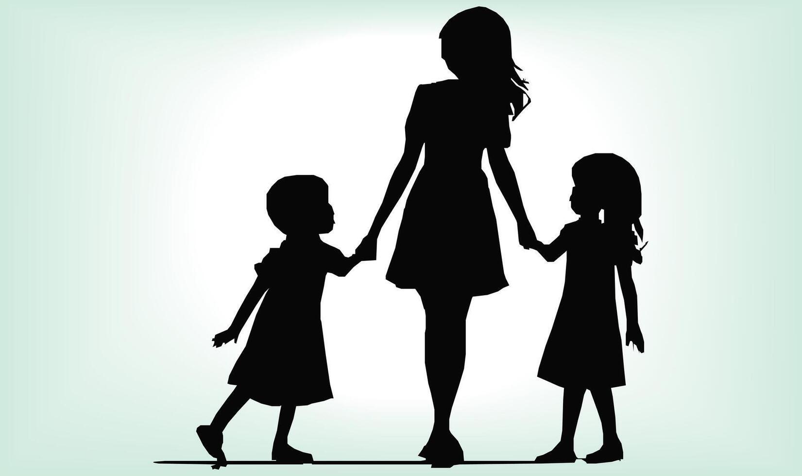 Happy friendship day silhouettes image. vector