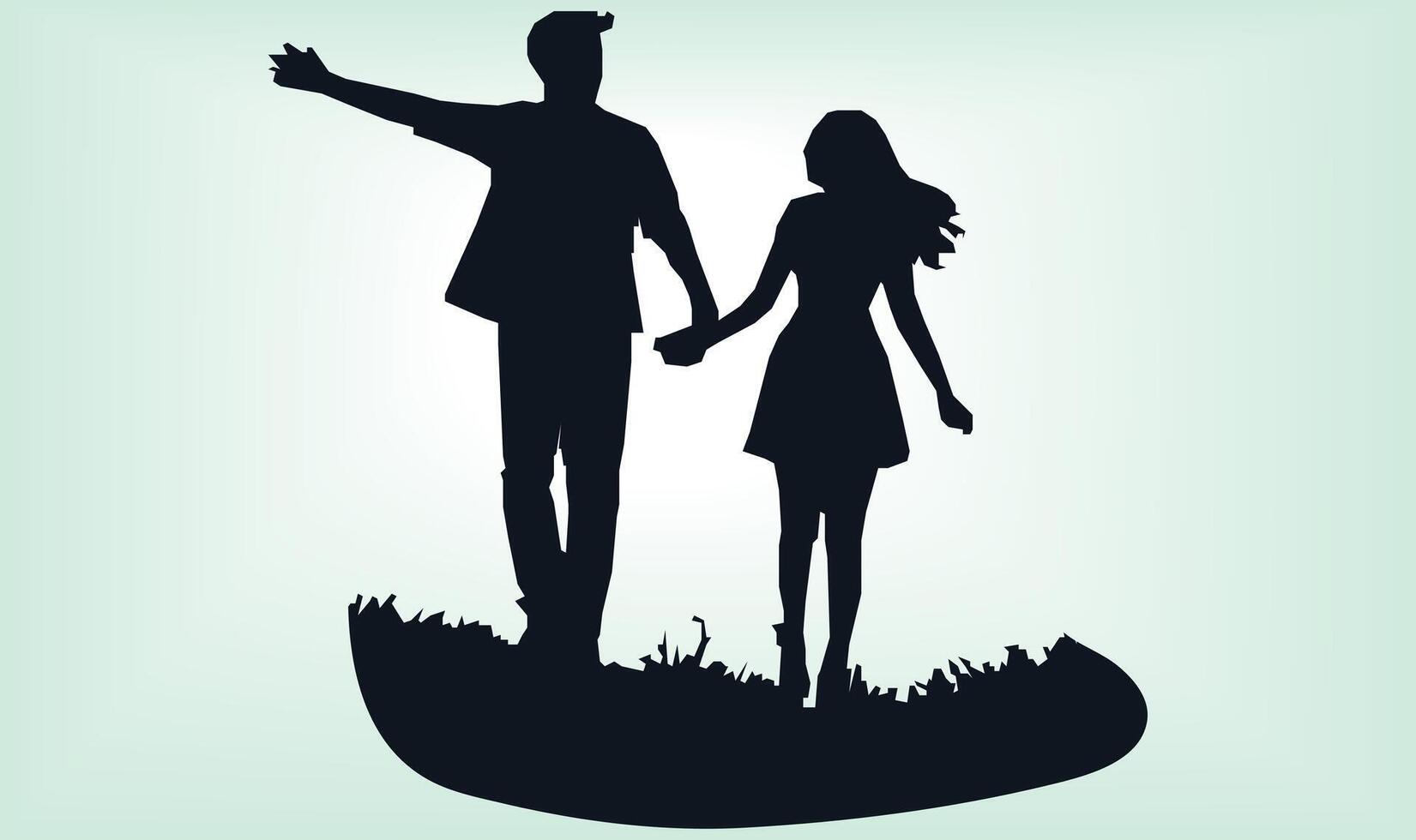 Happy friendship day silhouettes image. vector