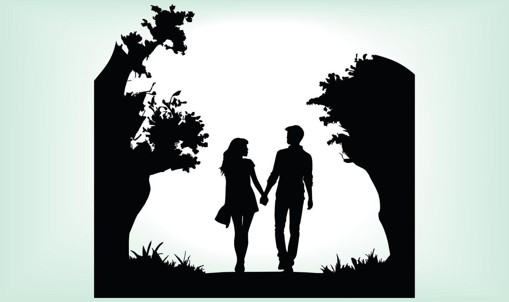 Happy friendship day silhouettes image. vector