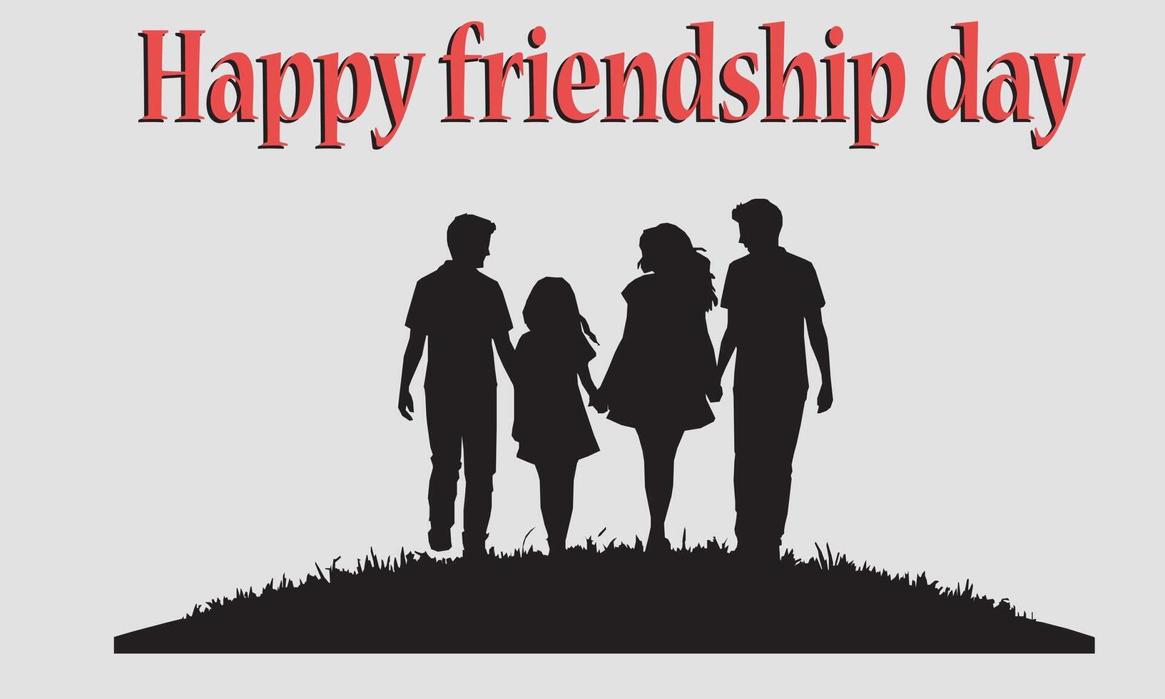 Happy friendship day silhouettes image. vector
