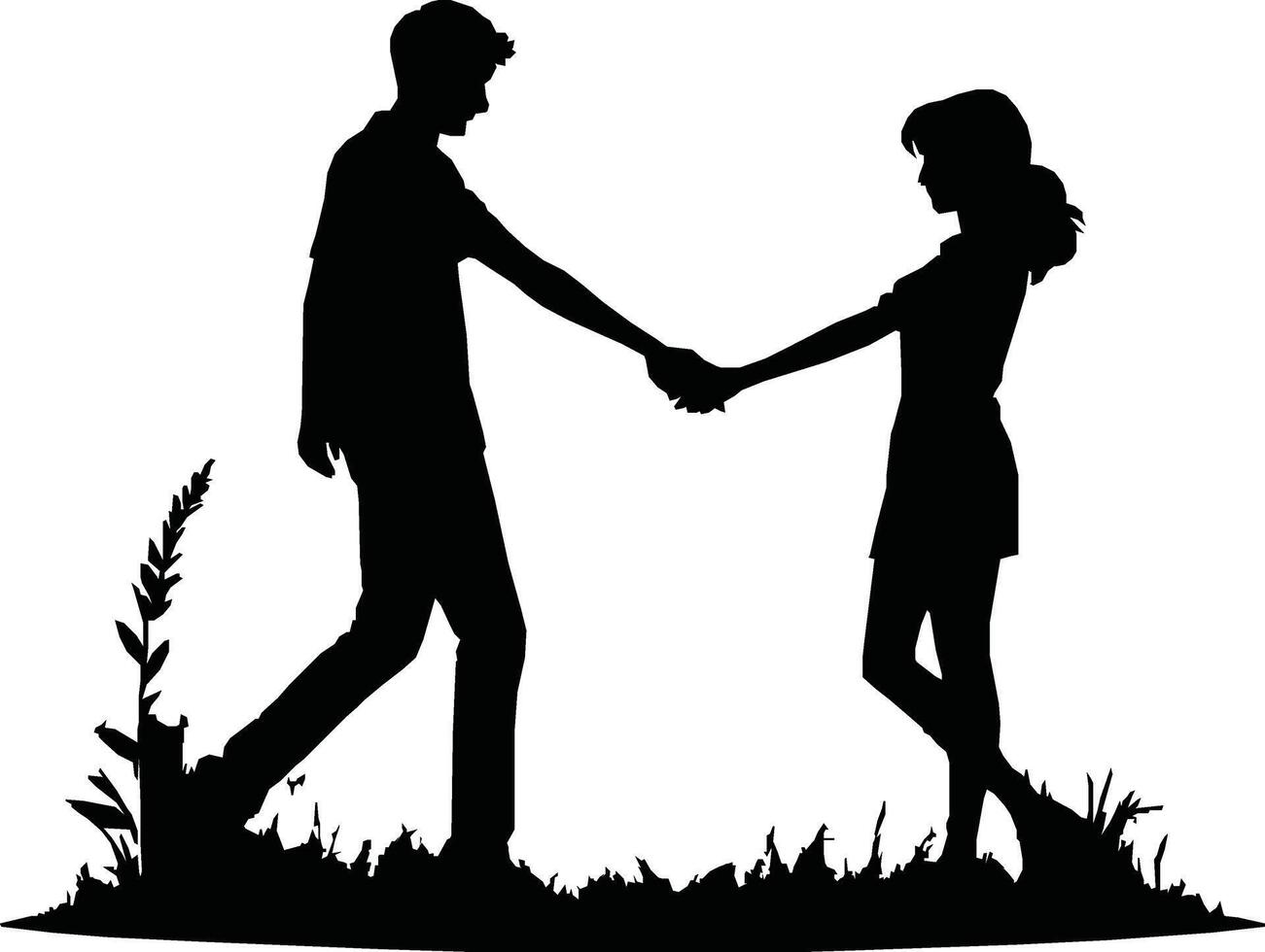 Happy friendship day silhouettes image. vector