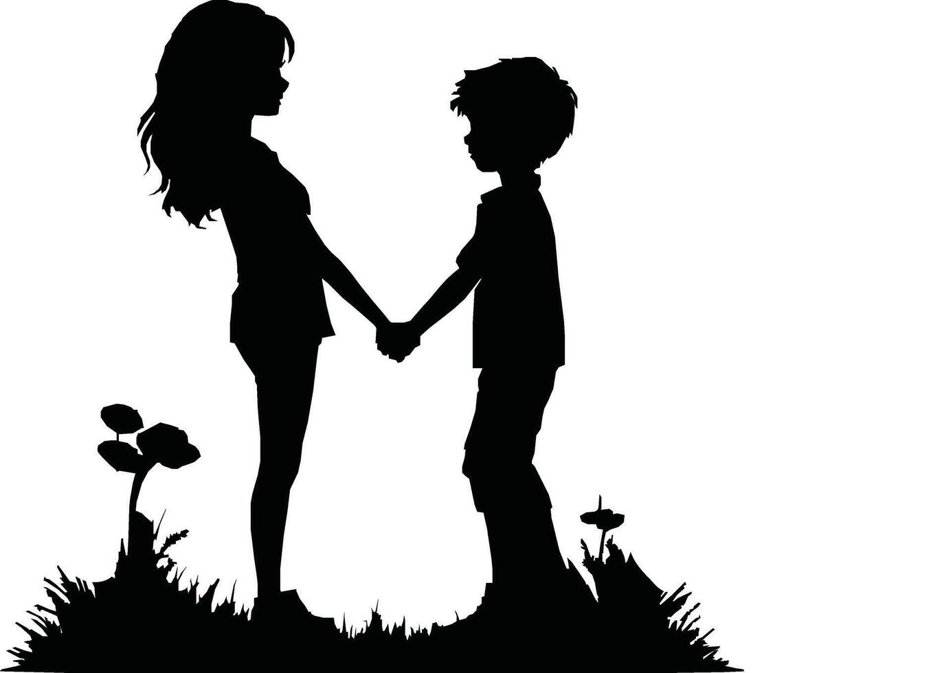 Happy friendship day silhouettes image. vector