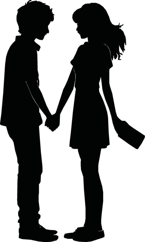 Happy friendship day silhouettes image. vector
