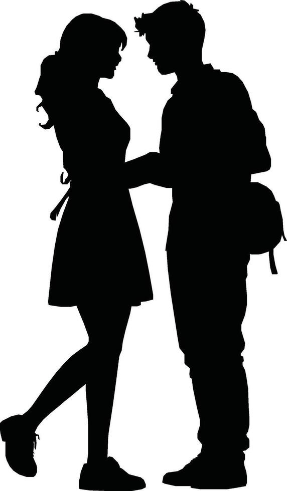 Happy friendship day silhouettes image. vector