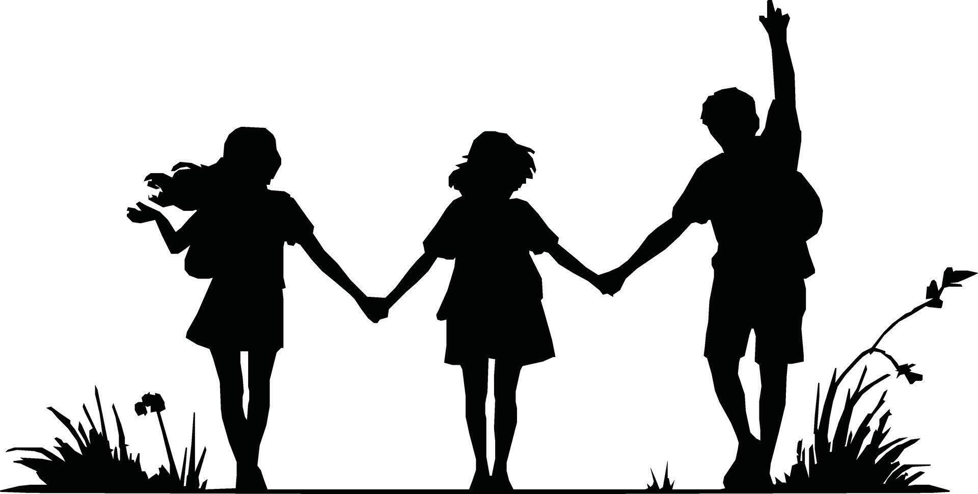 Happy friendship day silhouettes image. vector