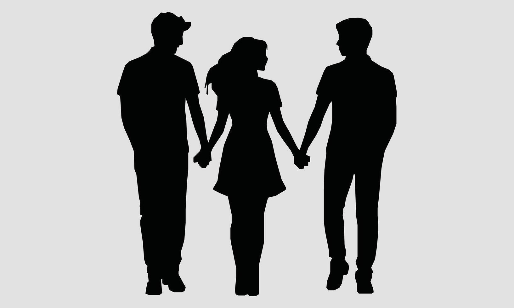 Happy friendship day silhouettes image. vector