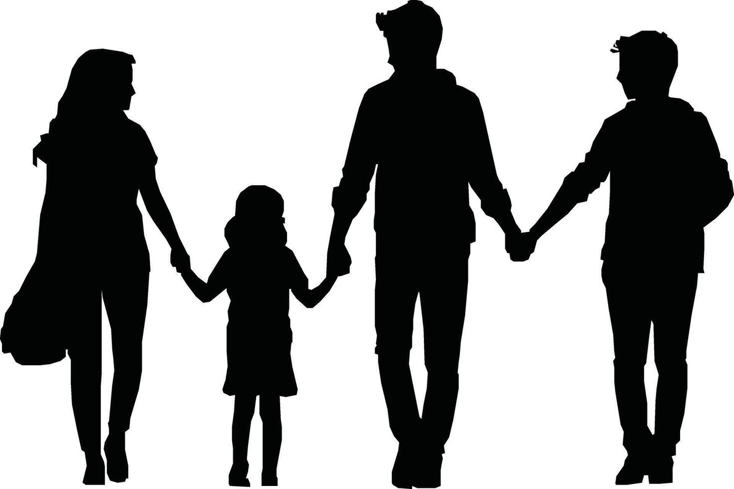 Happy friendship day silhouettes image. vector