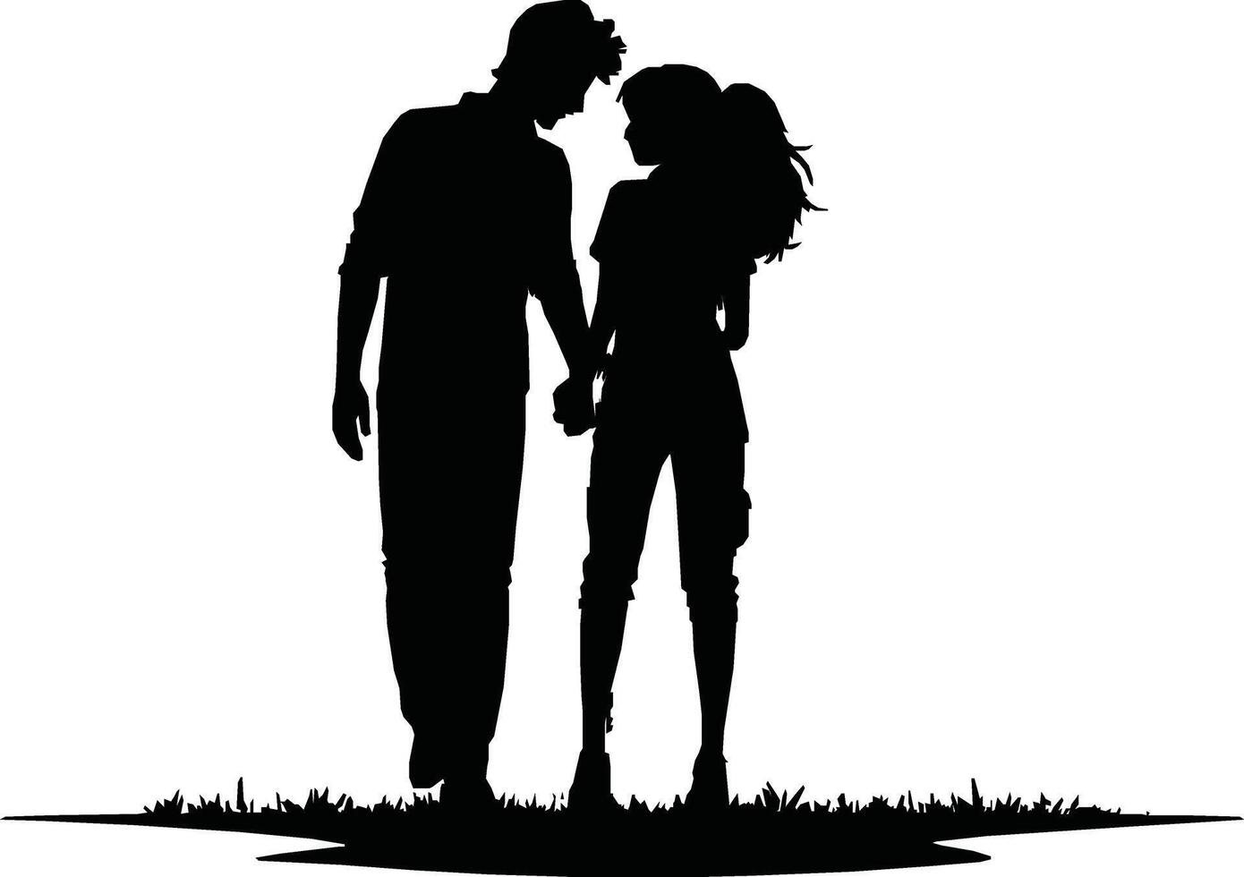 Happy friendship day silhouettes image. vector