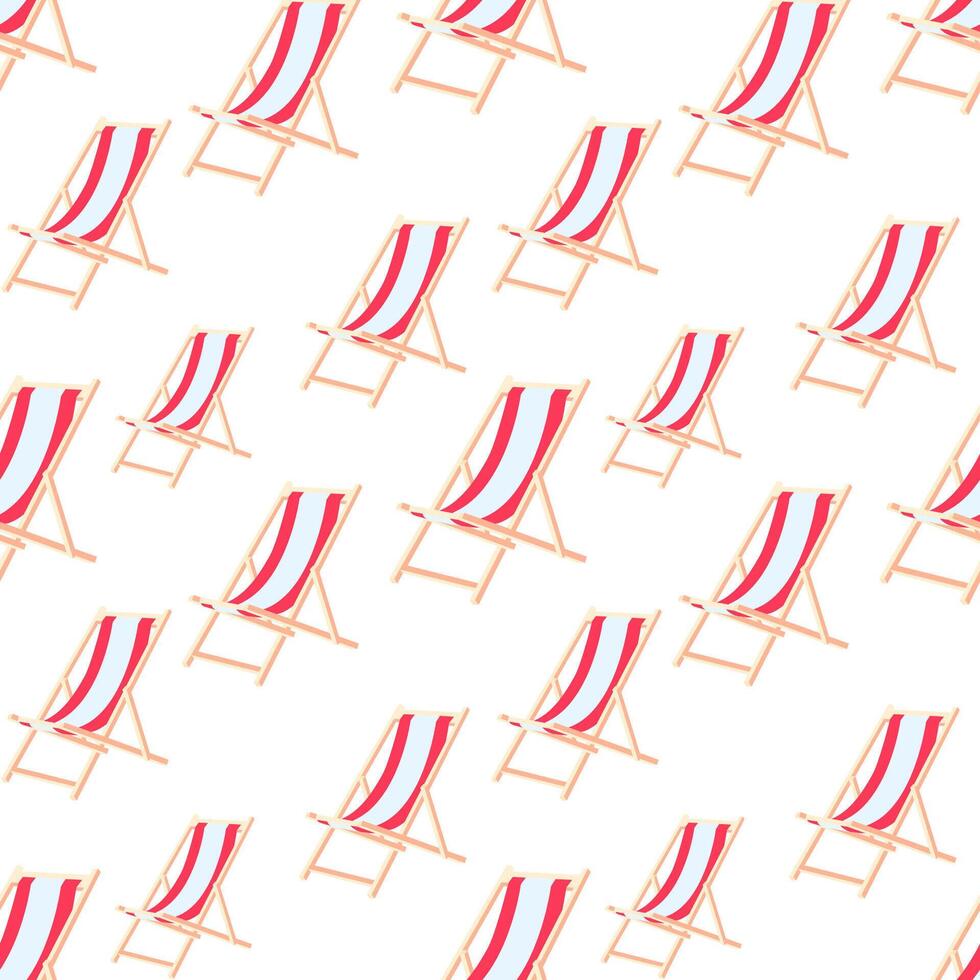 seamless pattern with beach lounge vector