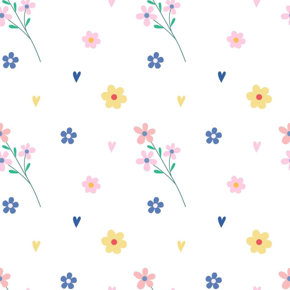 seamless pattern with flowers vector