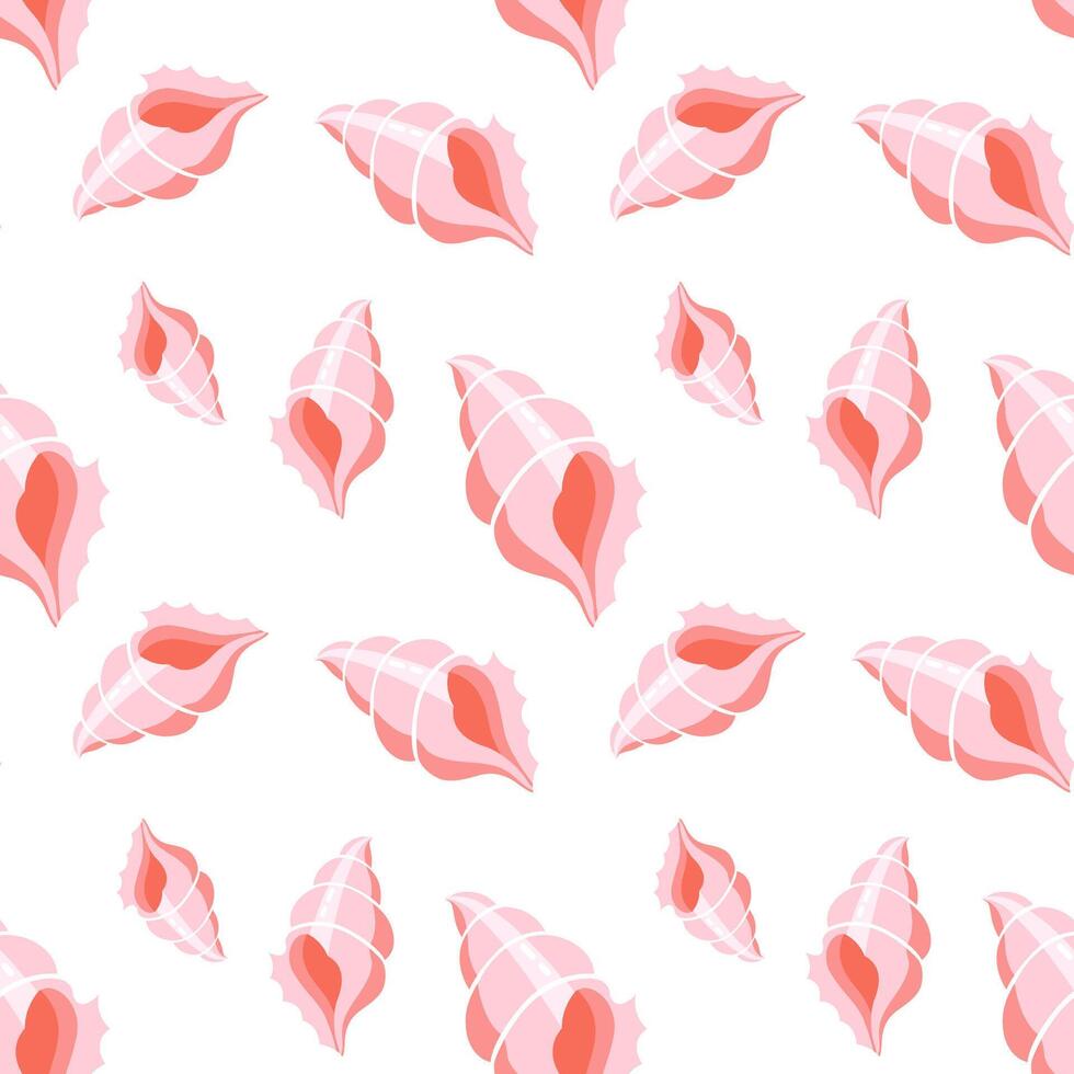 vestor seamless pattern with seashell vector