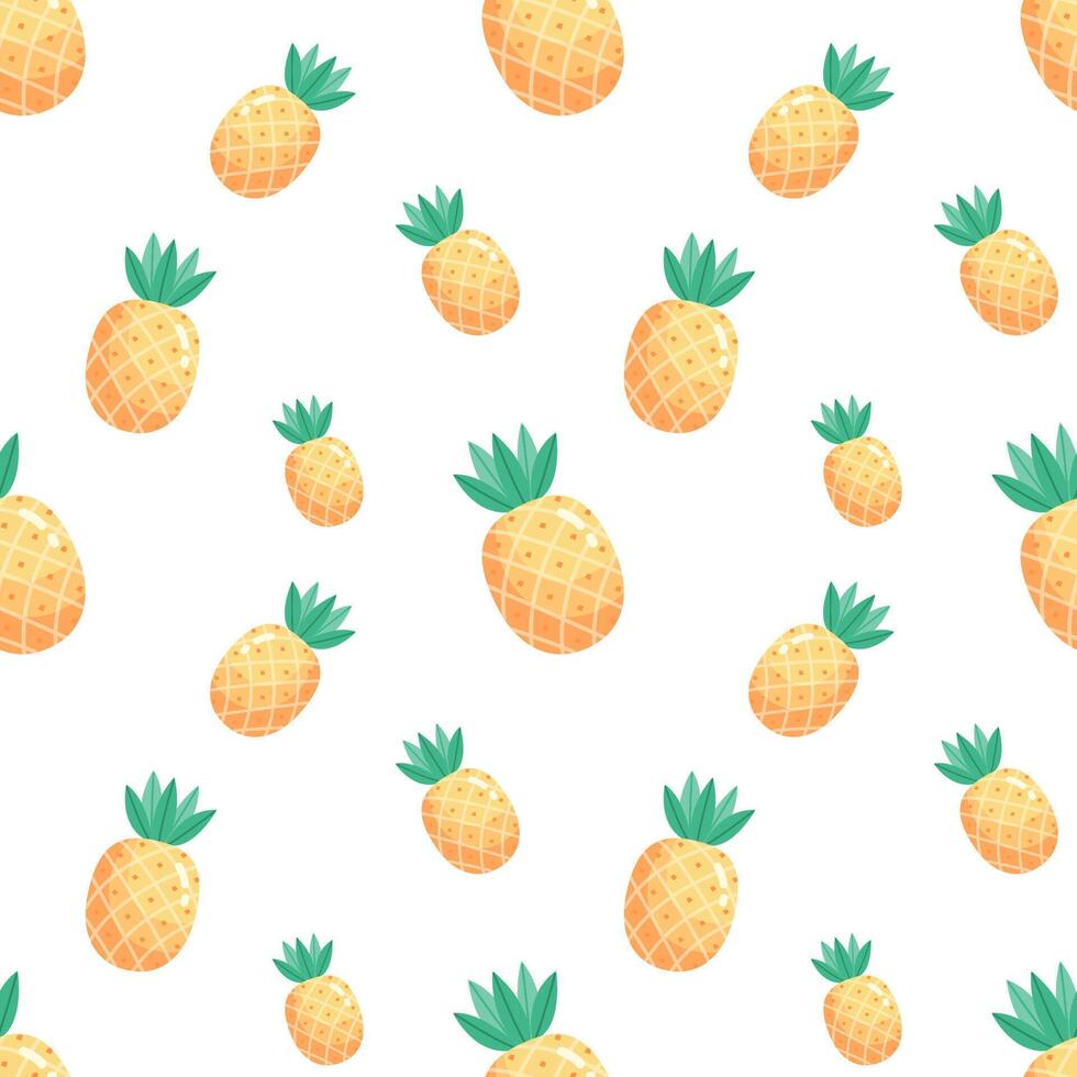 seamless pattern with pineapple vector