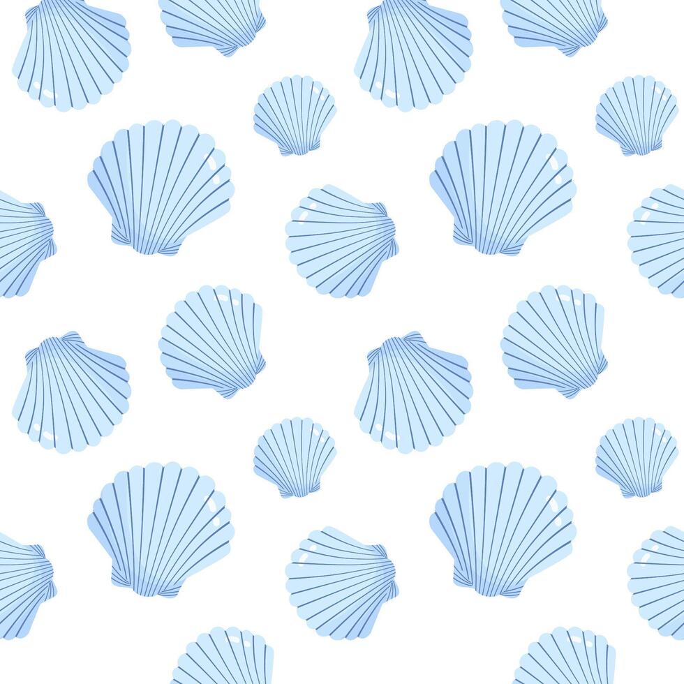 vestor seamless pattern with seashell vector