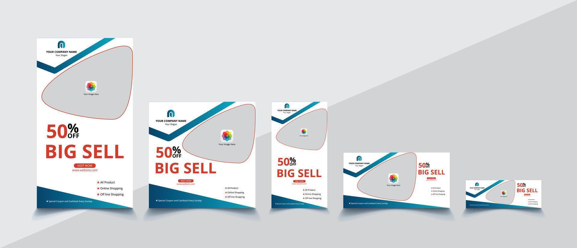 Set of editable modern minimal social media posts and web ads template vector