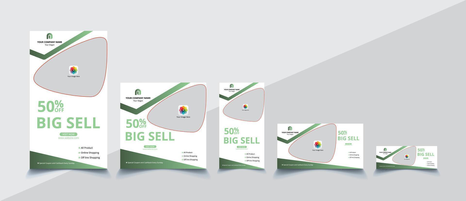 Set of editable modern minimal social media posts and web ads template vector