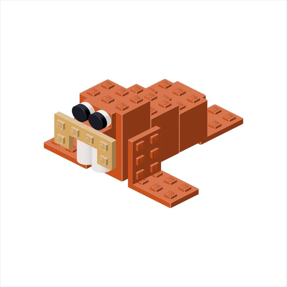 Brown walrus in isometry. vector