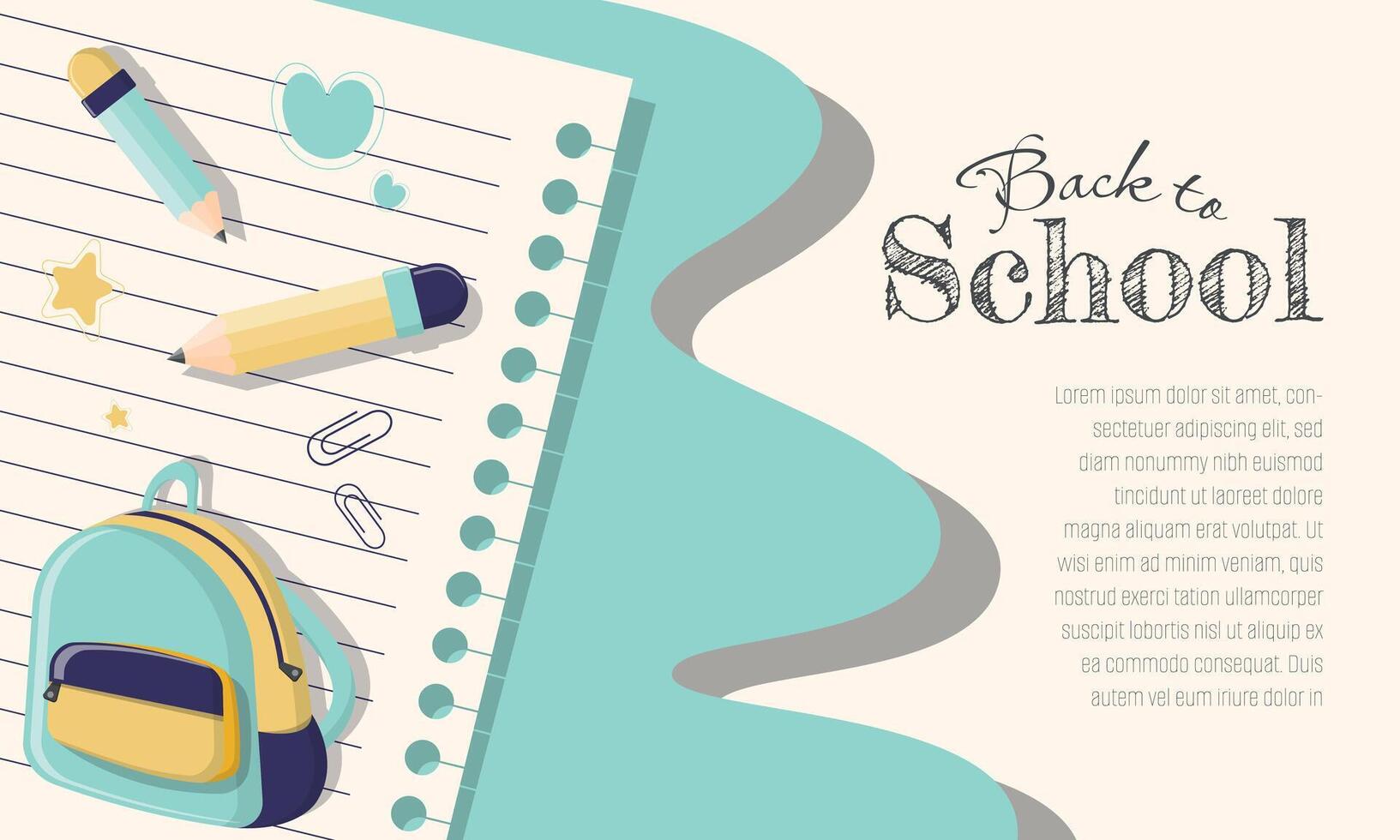 Back to School template with school elements vector