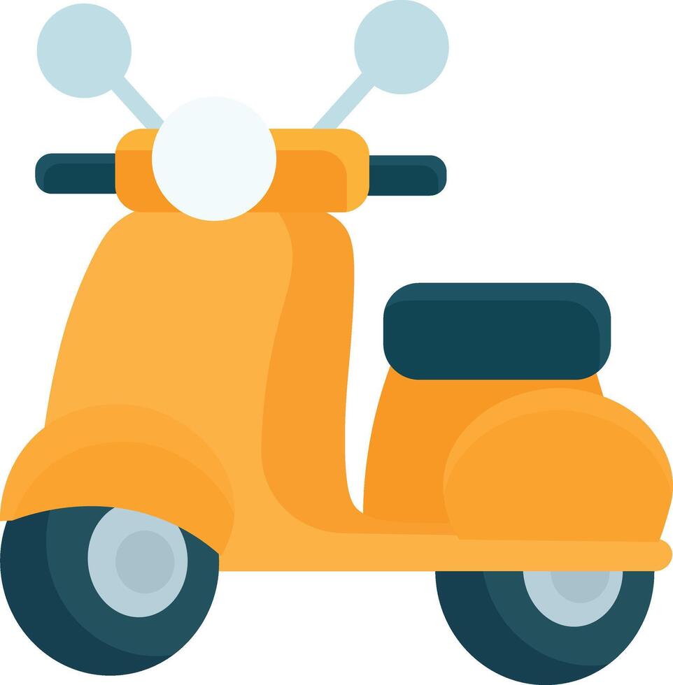 cute illustration motorcycle, yellow motorcycle, delivery vector