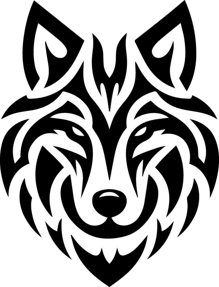Wolf black and white illustration, for logos, backgrounds and textures vector