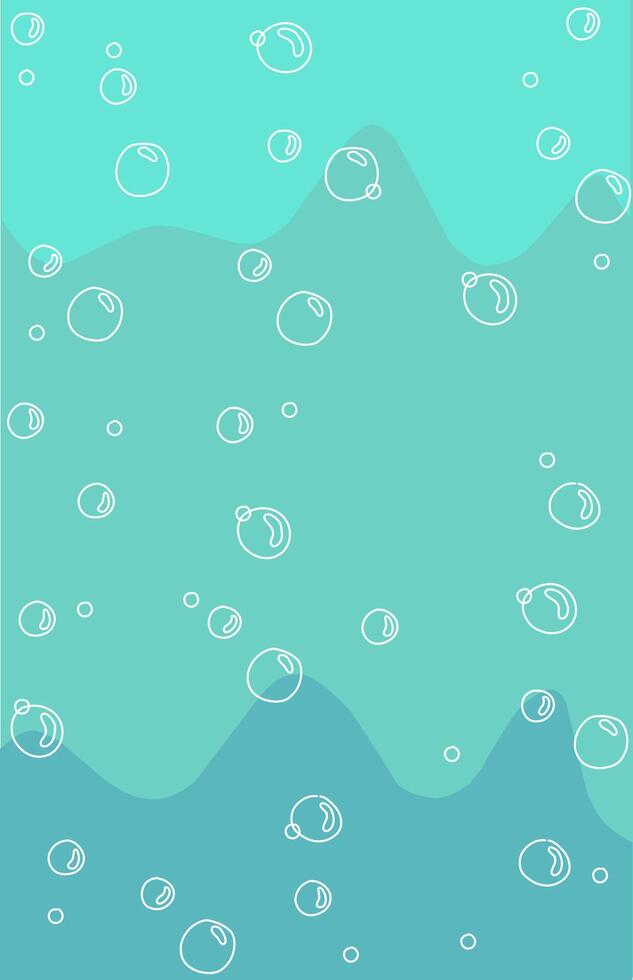 bubble illustration with an ocean blue background vector