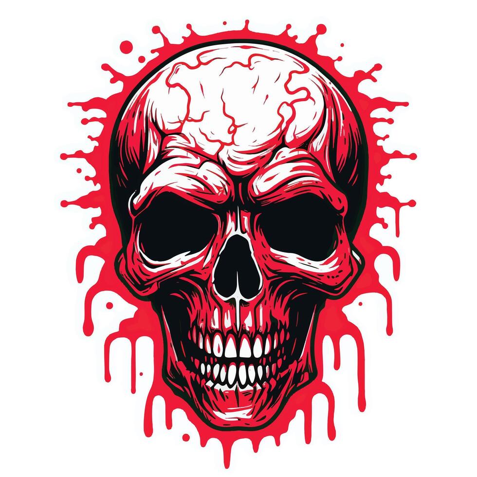 Eternal Agony Twisted Expression of Zombie Skull vector