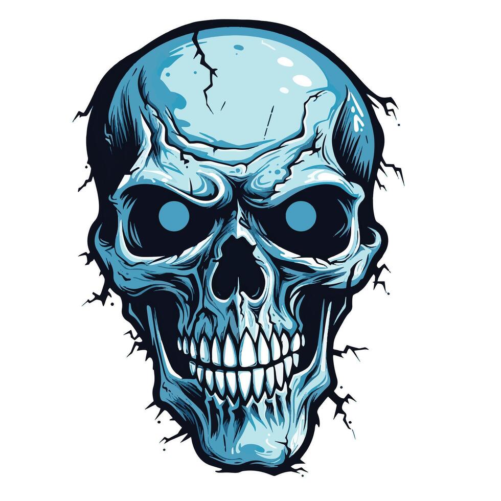 Tormented Terror Zombie Evil Skull Design vector