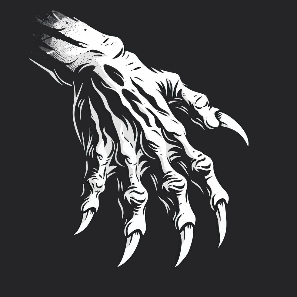 Halloween Creature Hand Minimalist Art vector