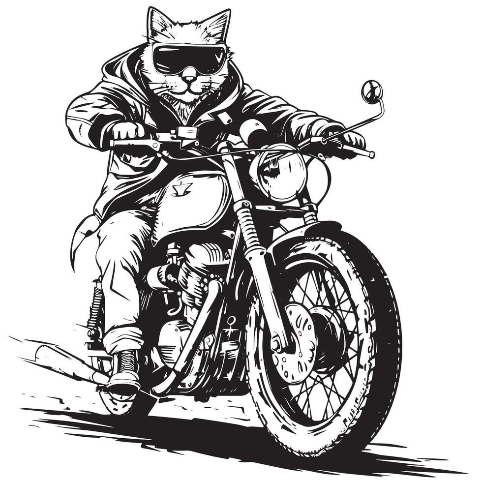 Stylish Furry Biker Blazes Through Traffic vector
