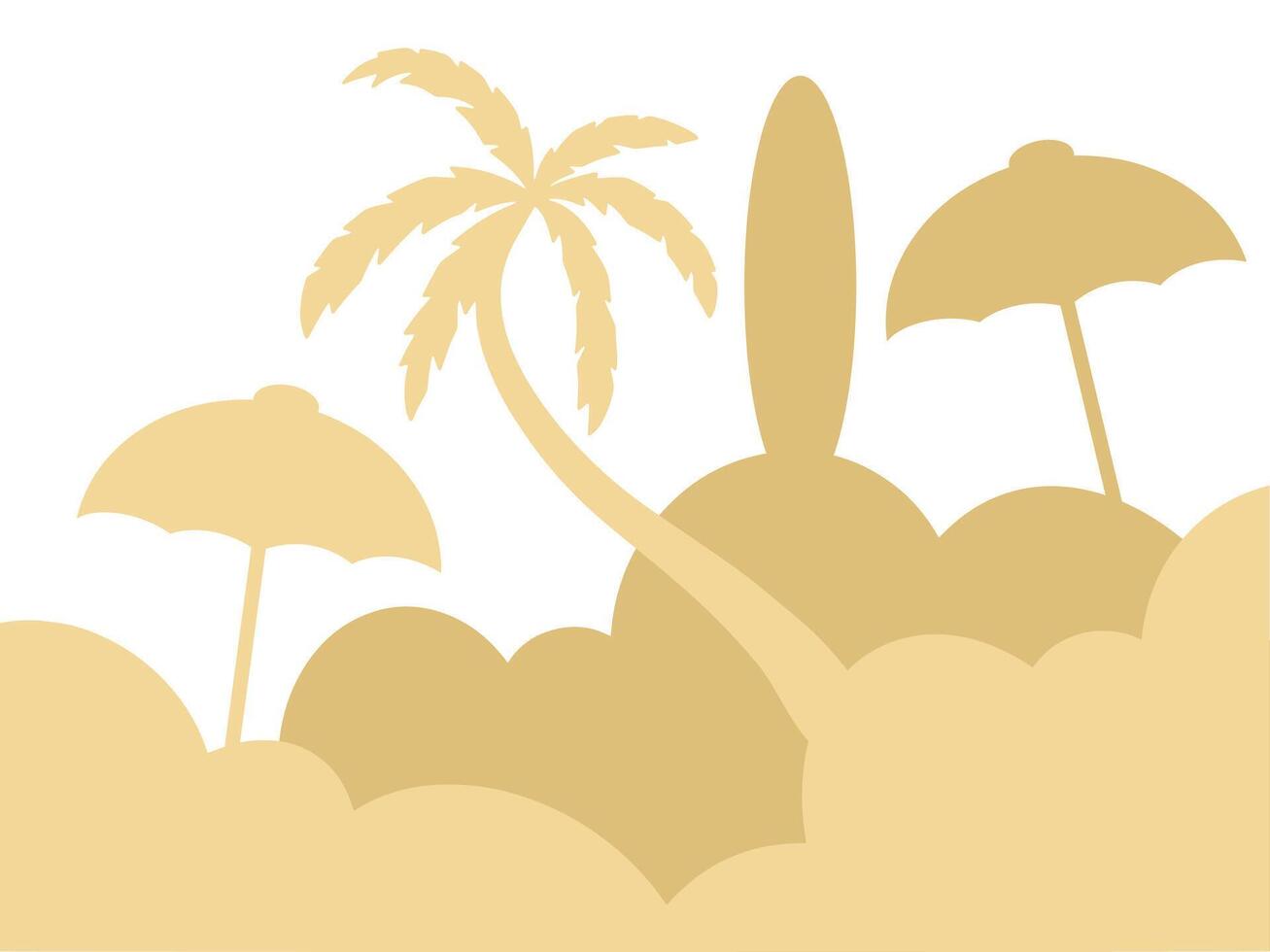 Beach View on Summer Background Illustration vector