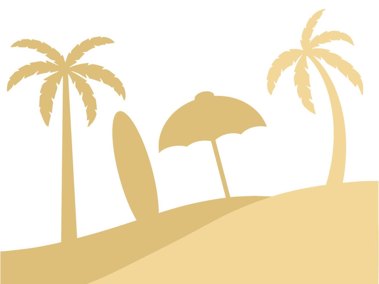 Beach View on Summer Background Illustration vector