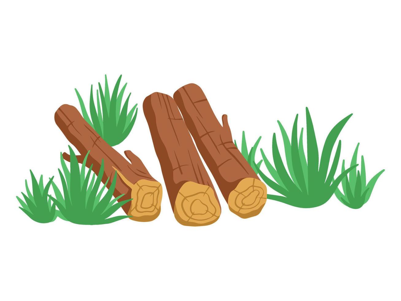 Wood and Grass Element Background Illustration vector