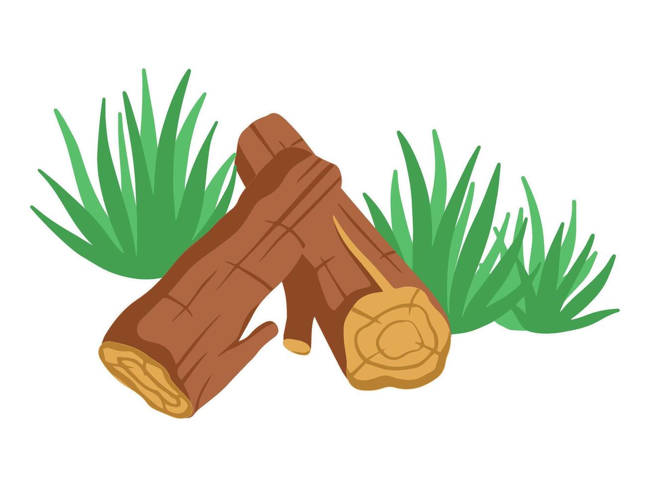 Wood and Grass Element Background Illustration vector