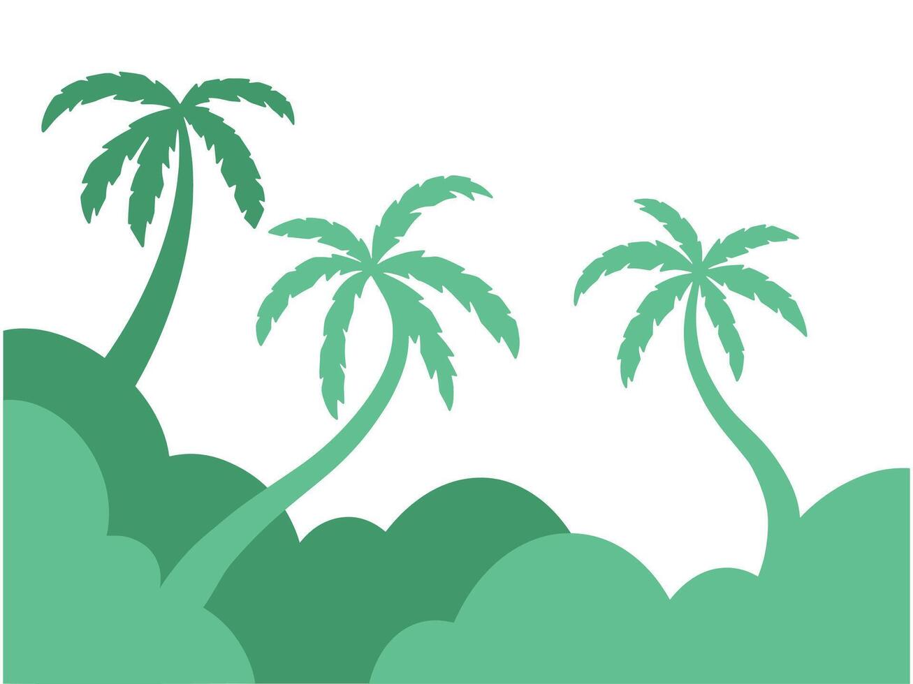 Coconut Tree Outline Background Illustration vector